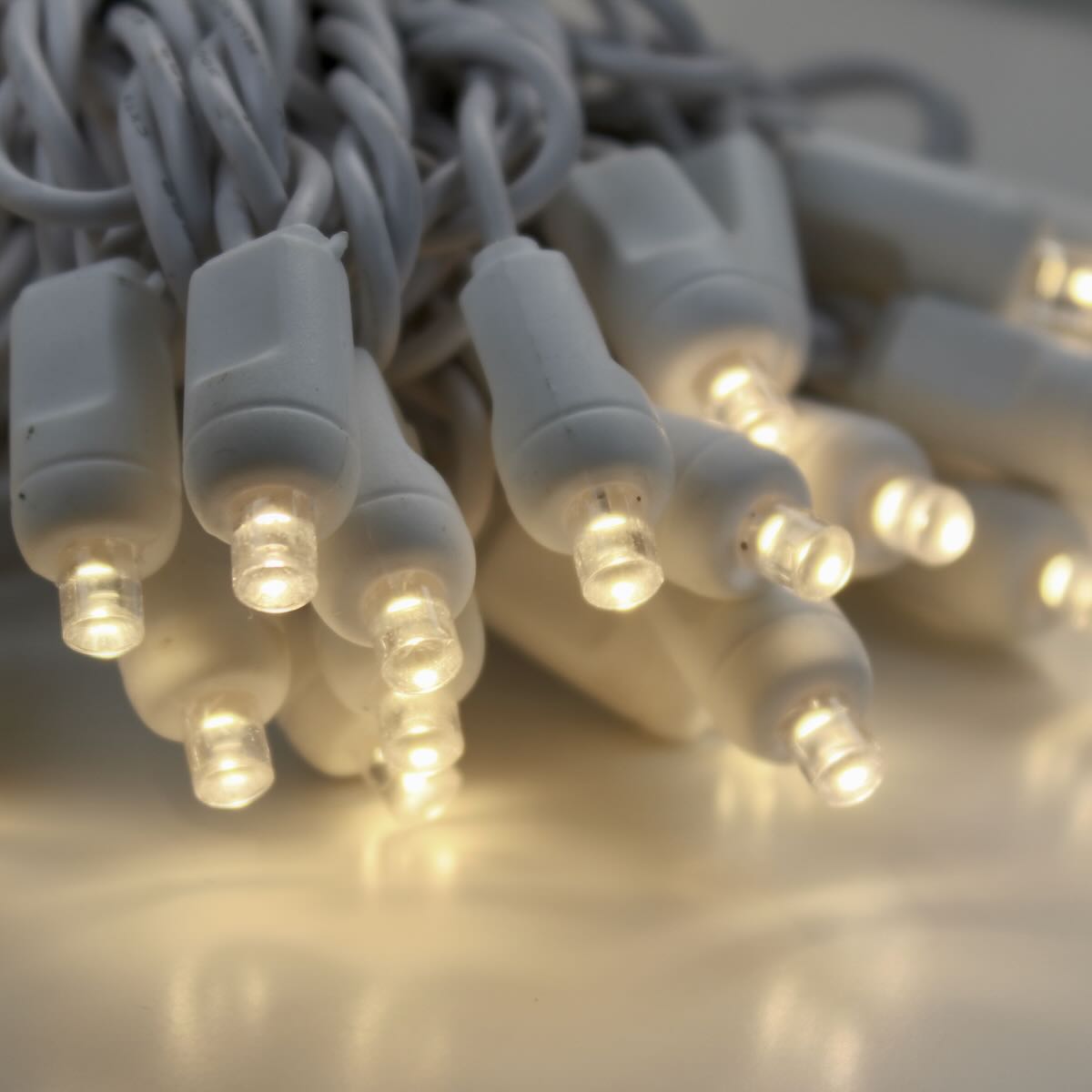 Twinkling LED Curtain Lights on White Wire with 35 Wide Angle Warm