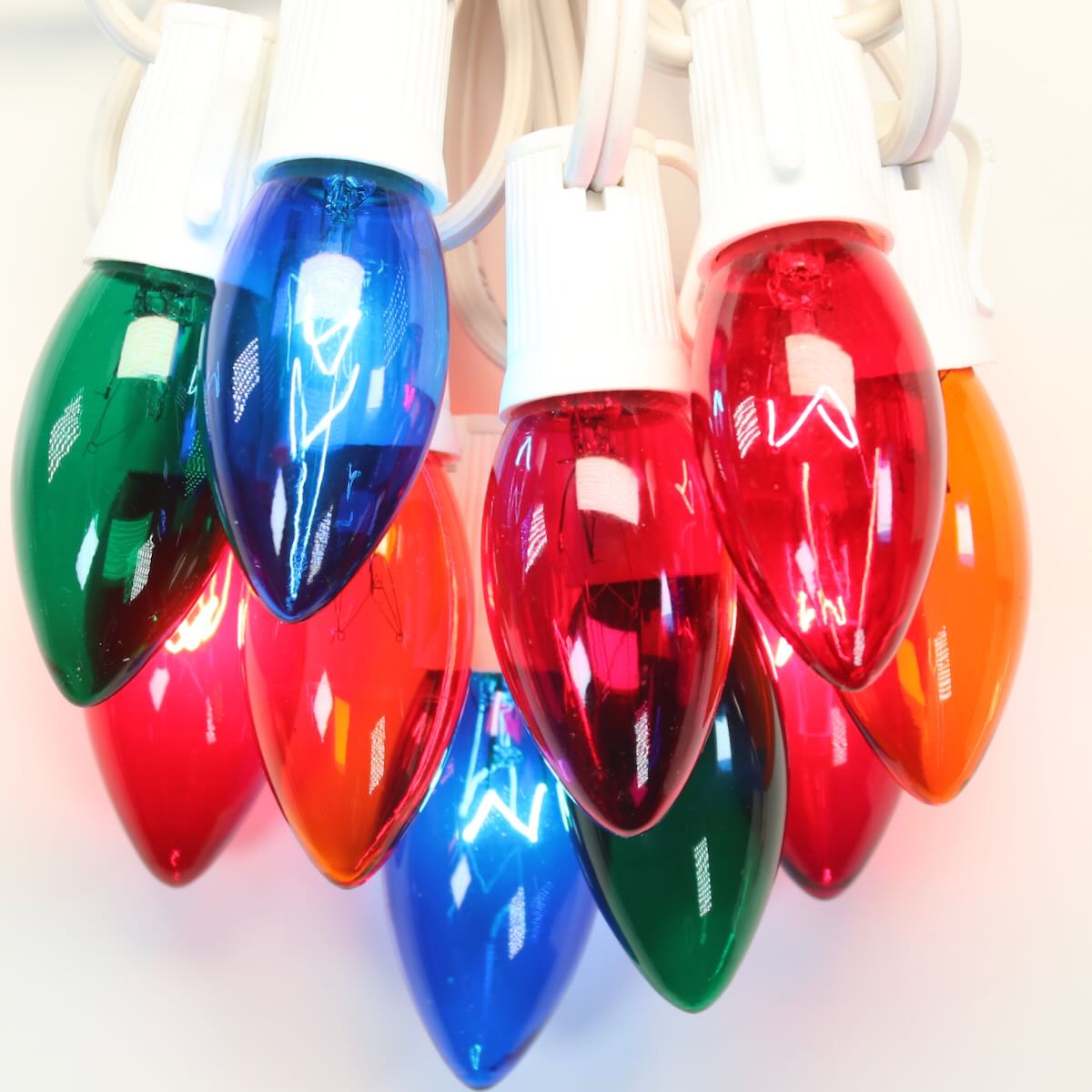 C9 Teal Glass Bulbs E17 Bases – Christmas Light Source