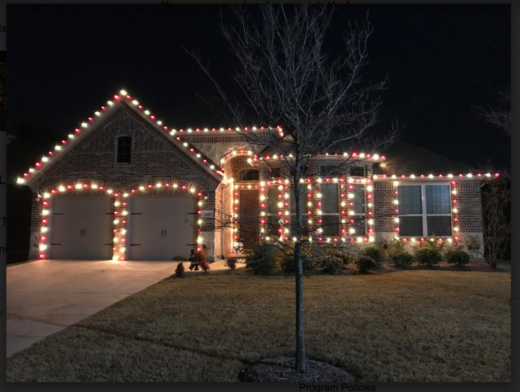 red and white christmas display