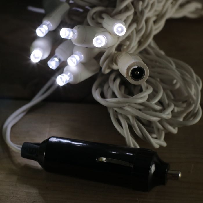 12 Volt LED Light Set Pure White White Wire Christmas Light Source