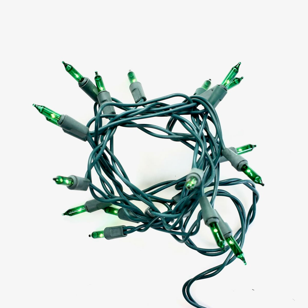 20-bulb Clear Craft Lights, Green Wire – Christmas Light Source