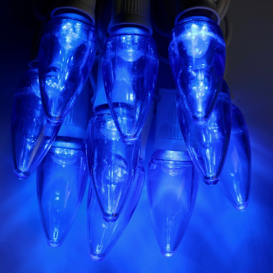 C9 Blue Smooth Led Bulbs E17 Bases Smd Christmas Light Source