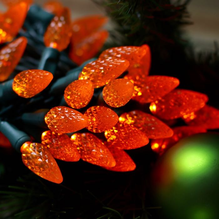 50 light C6 Orange LED Christmas Lights 4